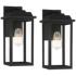 John Timberland Eastcrest 15 1/4" Black Outdoor Lights Set of 2