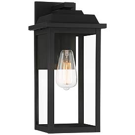 Image2 of John Timberland Eastcrest 15 1/4" Textured Black Outdoor Wall Light