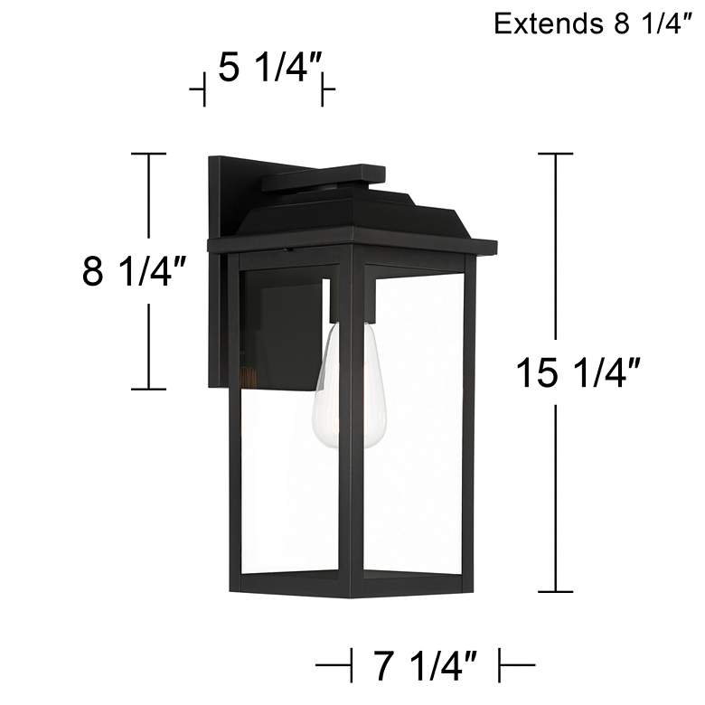 Image 7 John Timberland Eastcrest 15 1/4" Textured Black Outdoor Wall Light more views
