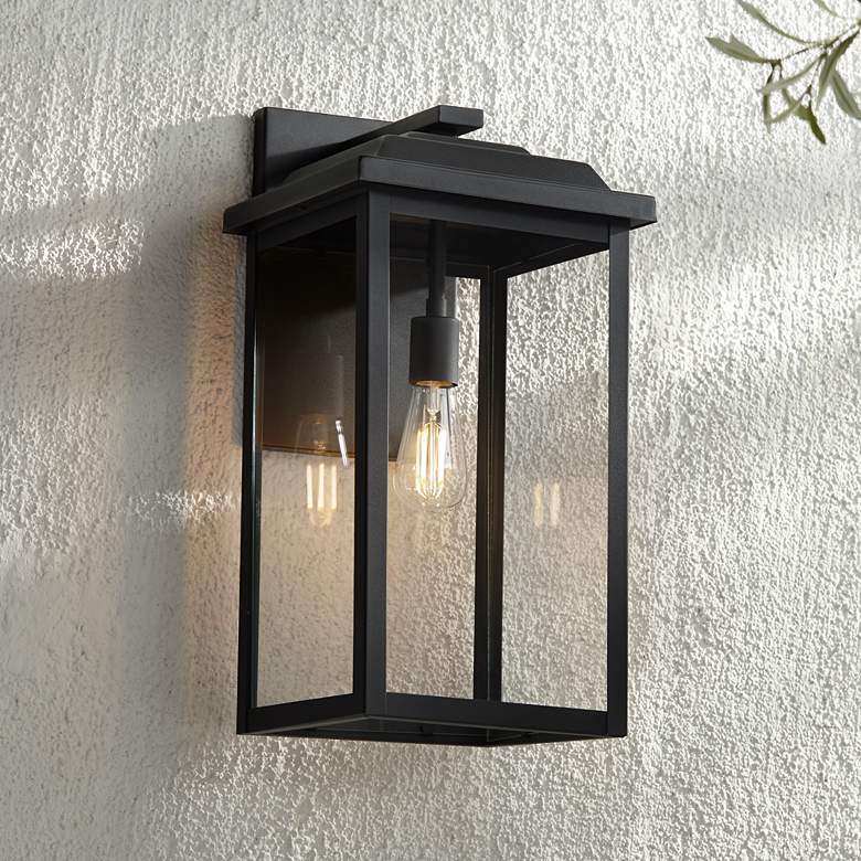Image 1 John Timberland Eastcrest 20 1/2" Textured Black Outdoor Wall Light
