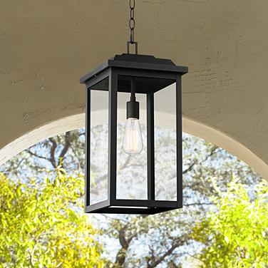 John Timberland Eastcrest 20 1/2" Textured Black Outdoor Hanging Light