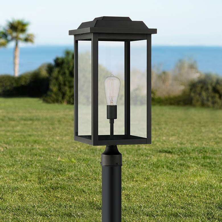 Image 1 John Timberland Eastcrest 22 1/2" Textured Black Outdoor Post Light