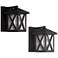 John Timberland Elkins 7 1/2" High Black Outdoor Wall Lights Set of 2