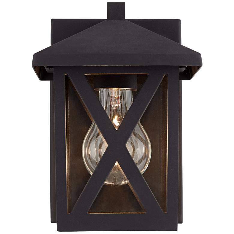 Image 4 John Timberland Elkins 7 1/2" High Black Outdoor Wall Lights Set of 2 more views