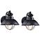 John Timberland Fordham 8" High Black LED Outdoor Wall Light Set of 2