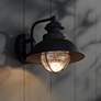 John Timberland Fordham 8" High Black LED Outdoor Wall Light