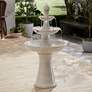 2_John Timberland Formentera 45" Ceramic 3-Tier LED Outdoor Fountain