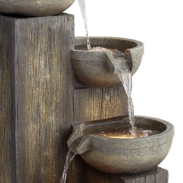 Image 5 John Timberland Four Tier 40 1/2" High LED Cascading Floor Fountain more views