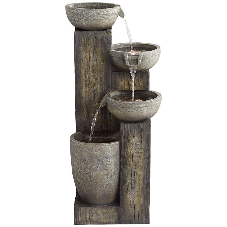 Image 6 John Timberland Four Tier 40 1/2" High LED Cascading Floor Fountain more views