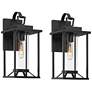2_John Timberland Frederick 15 1/2" Sand Black Outdoor Lights Set of 2