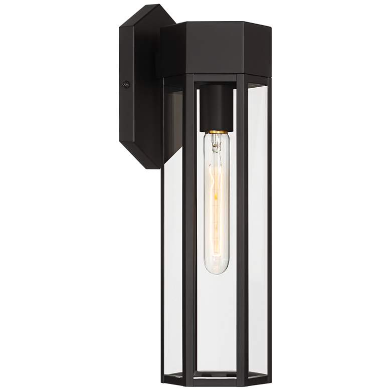 Image 2 John Timberland Gambit 17" High Matte Black Outdoor Wall Light