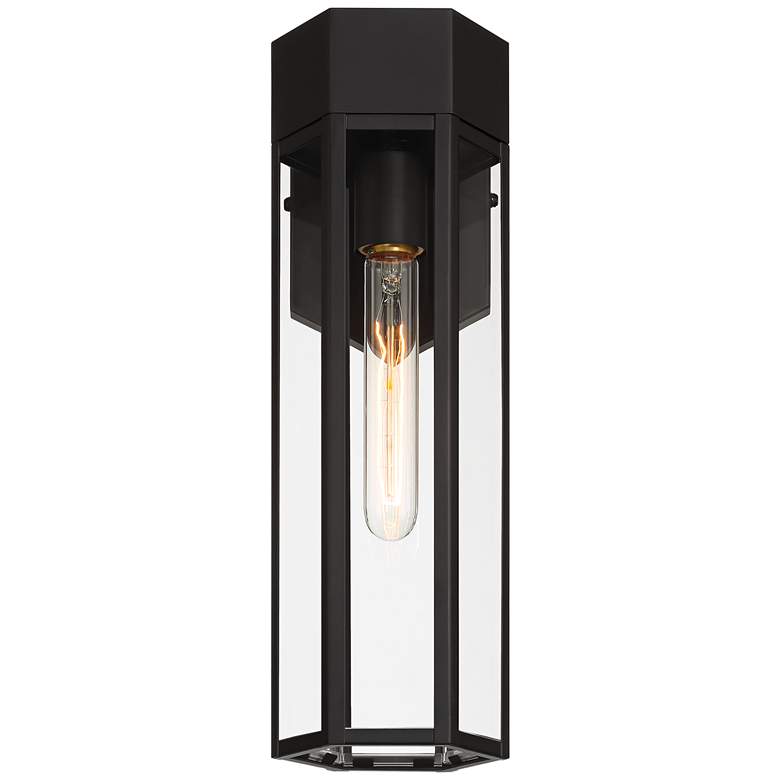 Image 4 John Timberland Gambit 17" High Matte Black Outdoor Wall Light more views