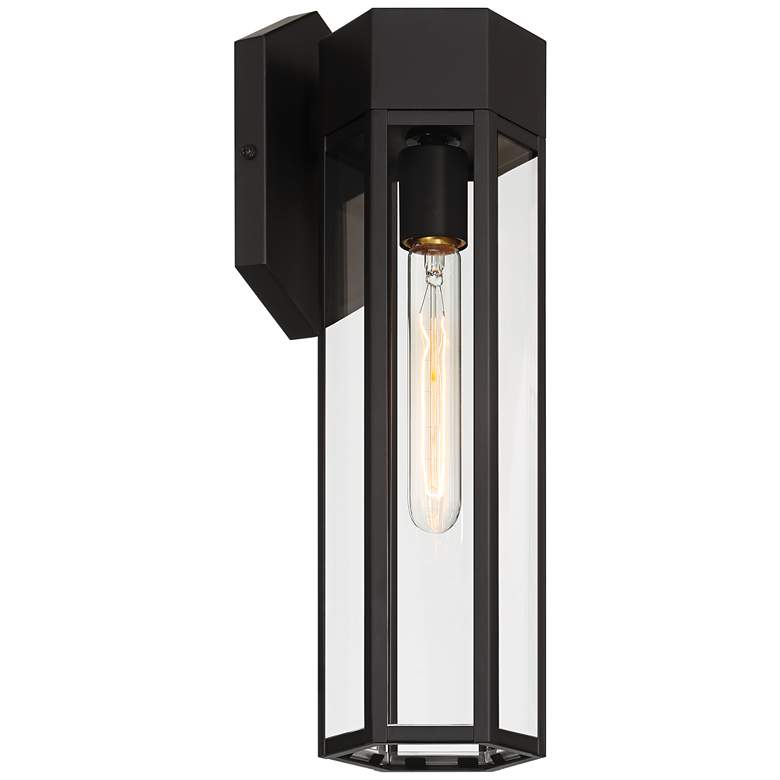 Image 5 John Timberland Gambit 17" High Matte Black Outdoor Wall Light more views