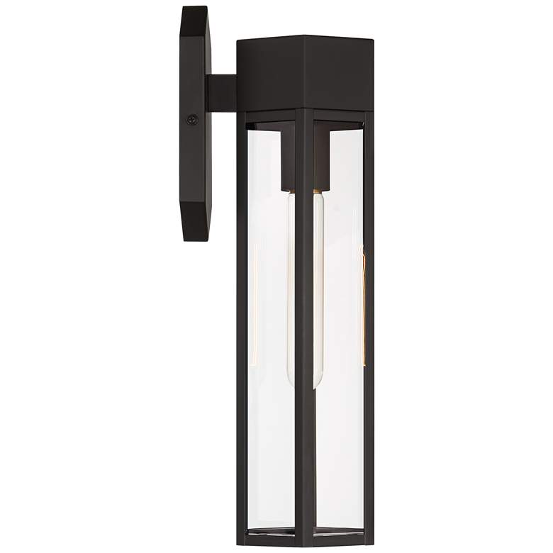Image 6 John Timberland Gambit 17" High Matte Black Outdoor Wall Light more views