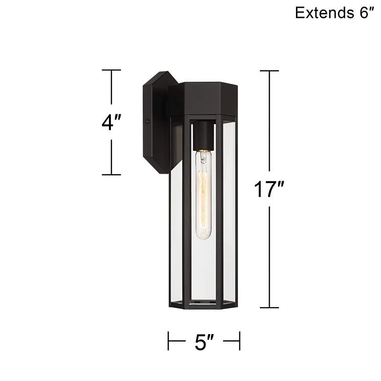 Image 7 John Timberland Gambit 17" High Matte Black Outdoor Wall Light more views