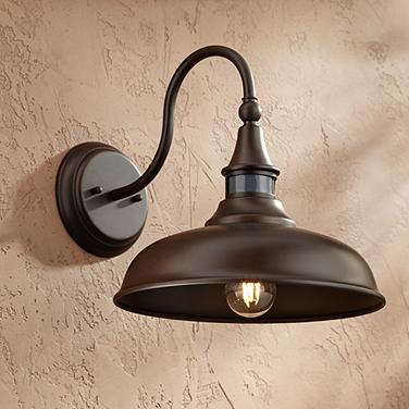 John Timberland Gough 12 1/2" Bronze Motion Sensor Outdoor Barn Light