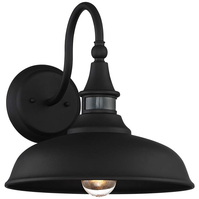 Image 2 John Timberland Gough 12 1/2 inch Black Motion Sensor Outdoor Barn Light