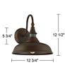 John Timberland Gough 12 1/2" Bronze Motion Sensor Outdoor Barn Light