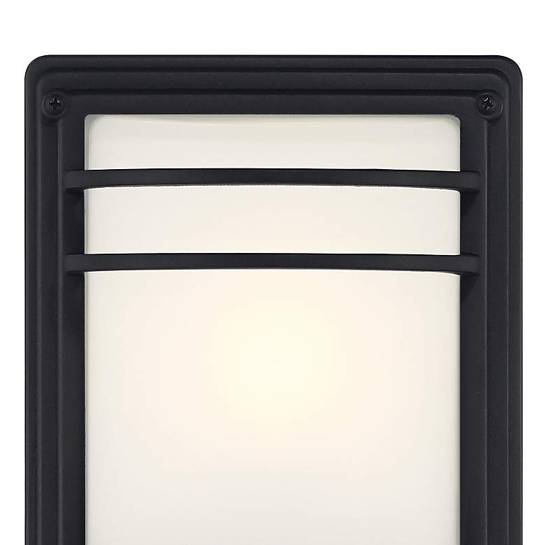Image 3 John Timberland Habitat 11 inch Black and Frosted Glass Outdoor Wall Light more views