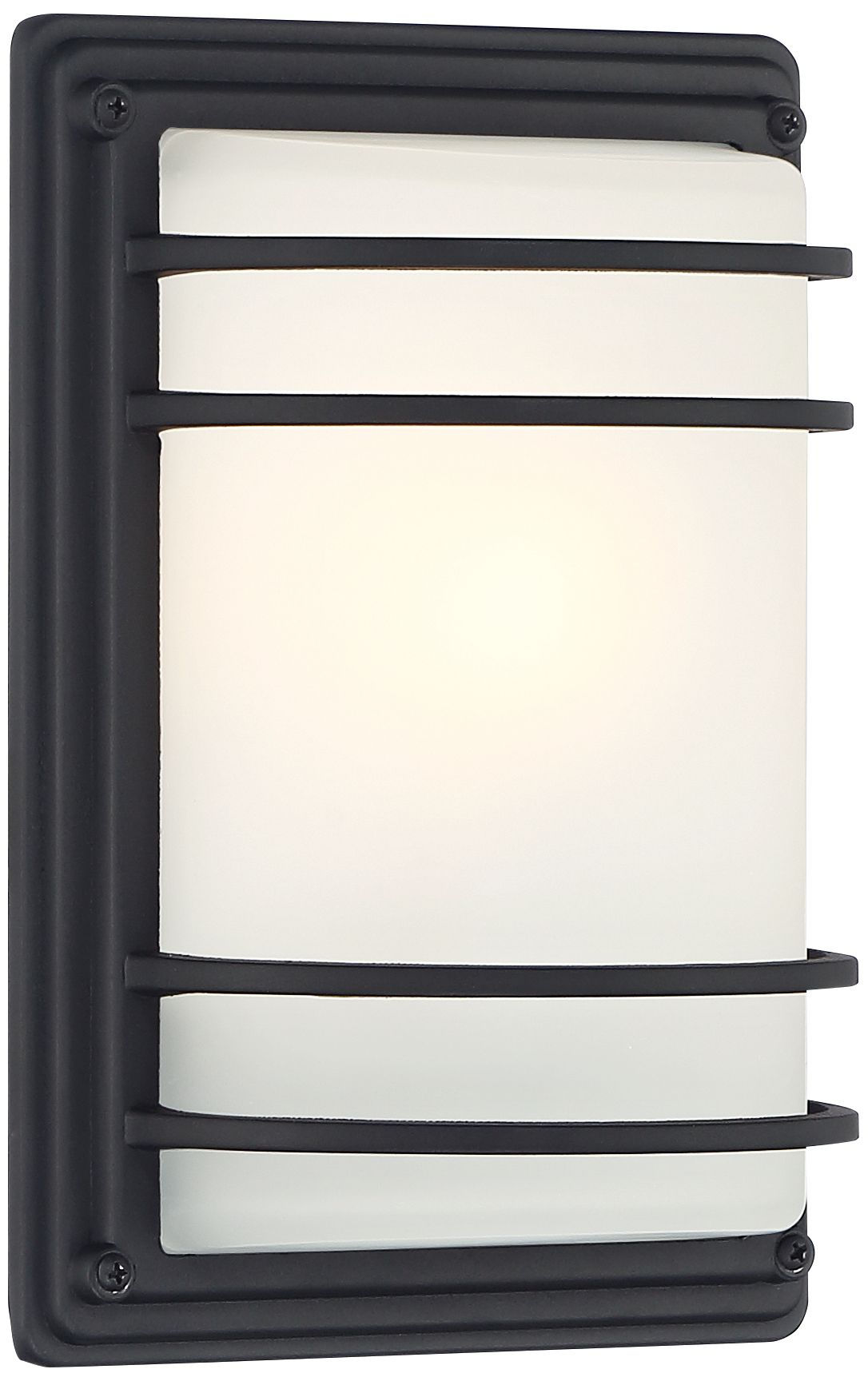 John Timberland Habitat 11" Black and Opal Glass Outdoor Wall Light in scene