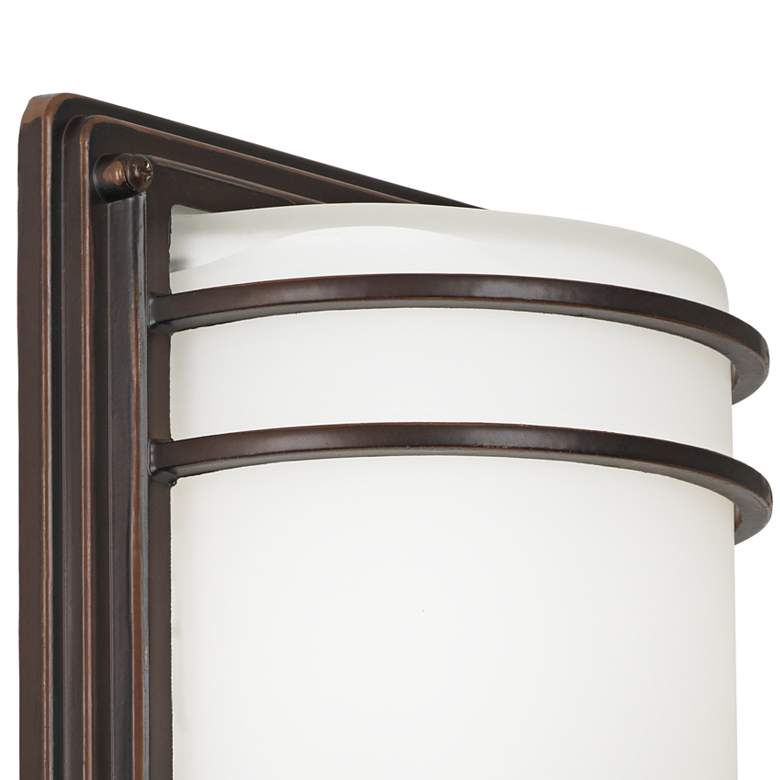 Image 3 John Timberland Habitat 11" Bronze and Opal Outdoor Lights Set of 2 more views