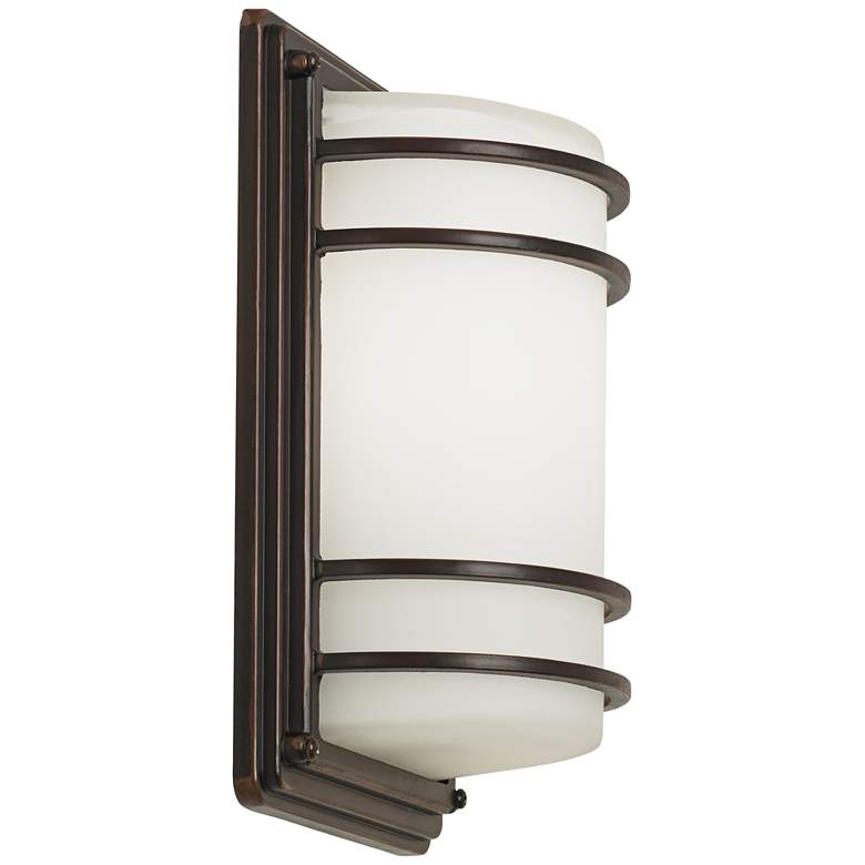 Image 6 John Timberland Habitat 11" Bronze and Opal Outdoor Lights Set of 2 more views