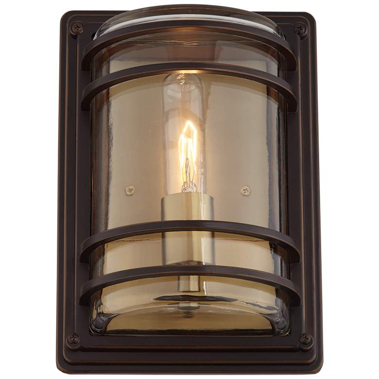 Image 2 John Timberland Habitat 11" Bronze and Warm Brass Rustic Wall Sconce