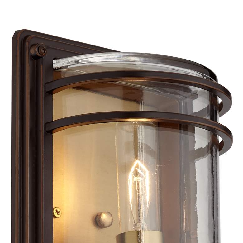 Image 3 John Timberland Habitat 11" Bronze and Warm Brass Rustic Wall Sconce more views