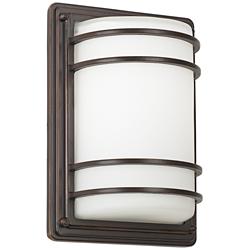 John Timberland Habitat 11" High Bronze Opal Glass Outdoor Wall Light