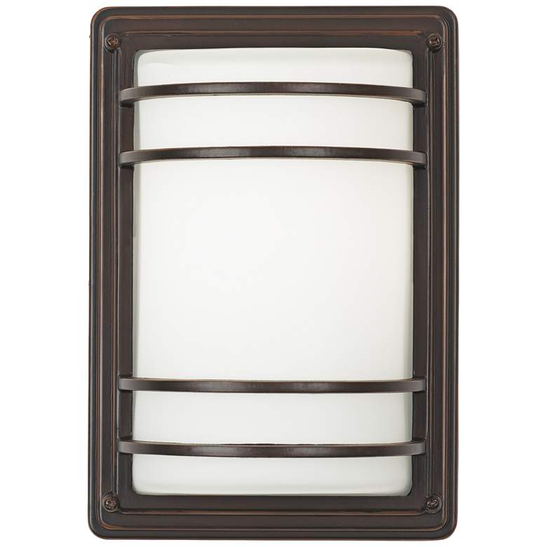Image 5 John Timberland Habitat 11" High Bronze Opal Glass Outdoor Wall Light more views
