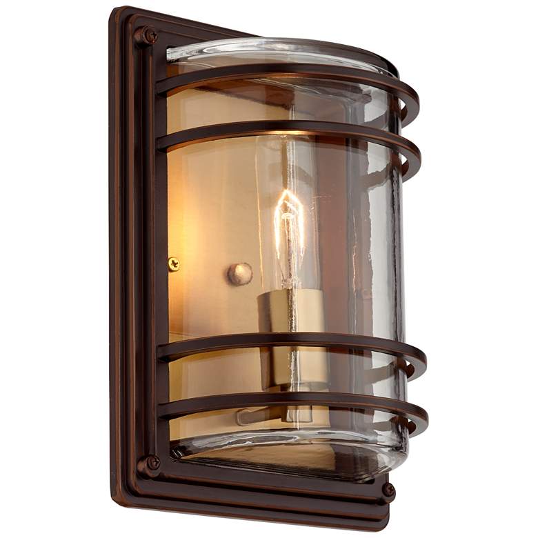 Image 4 John Timberland Habitat 11" High Bronze Outdoor Wall Lights Set of 2 more views
