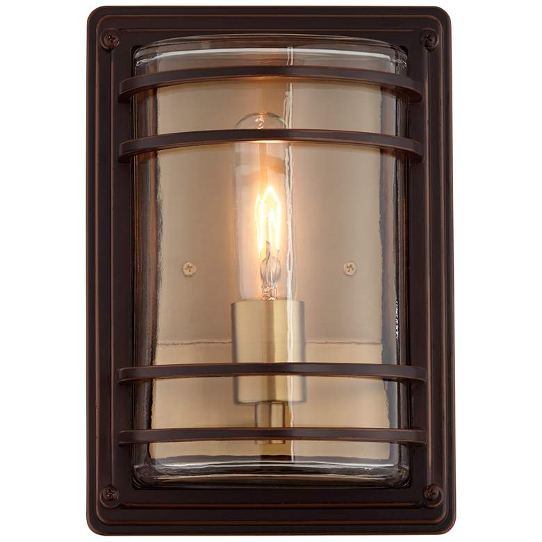 Image 5 John Timberland Habitat 11 inch High Bronze Outdoor Wall Lights Set of 2 more views