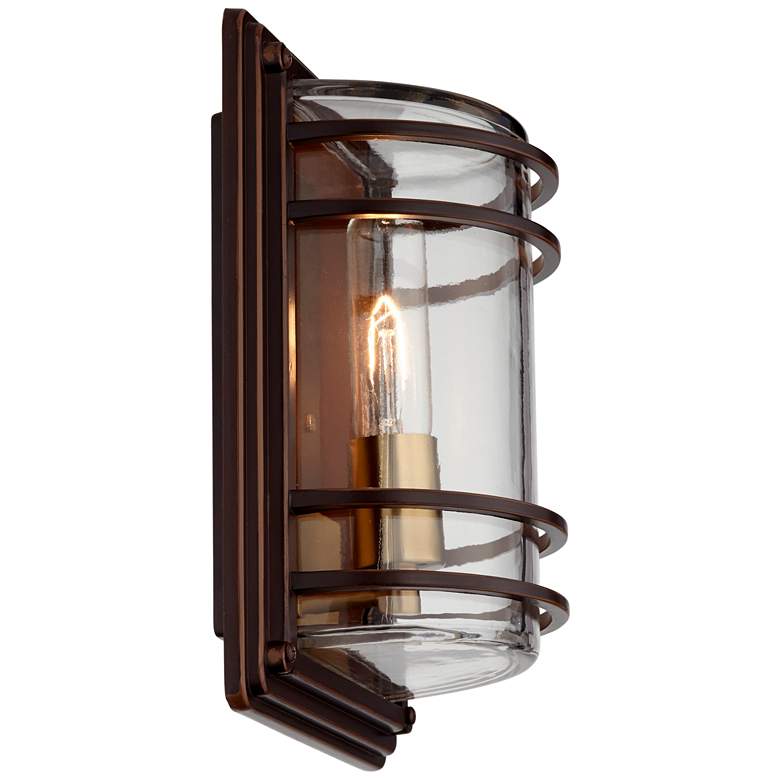 Image 6 John Timberland Habitat 11" High Bronze Outdoor Wall Lights Set of 2 more views