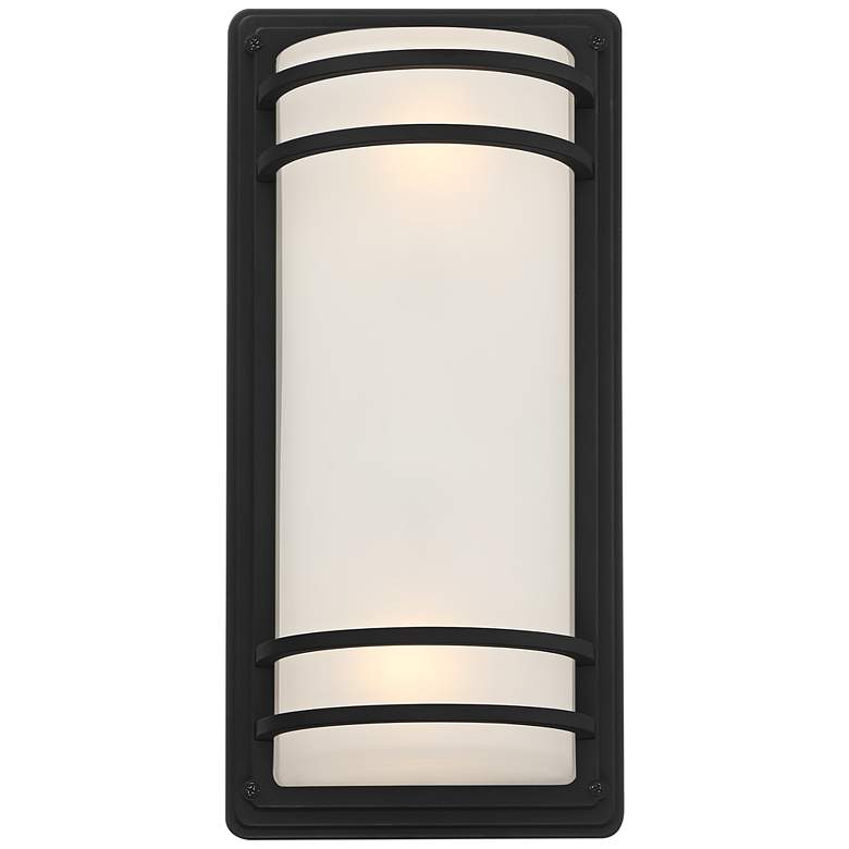 Image 2 John Timberland Habitat 16" Black and Frosted Glass Outdoor Wall Light