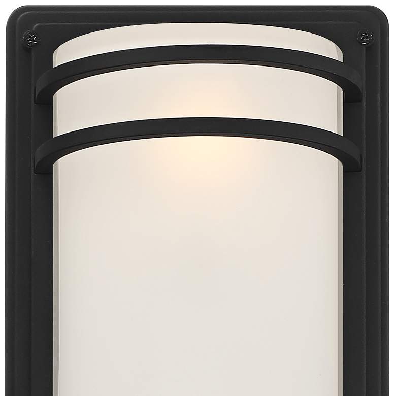 Image 3 John Timberland Habitat 16" Black and Frosted Glass Outdoor Wall Light more views