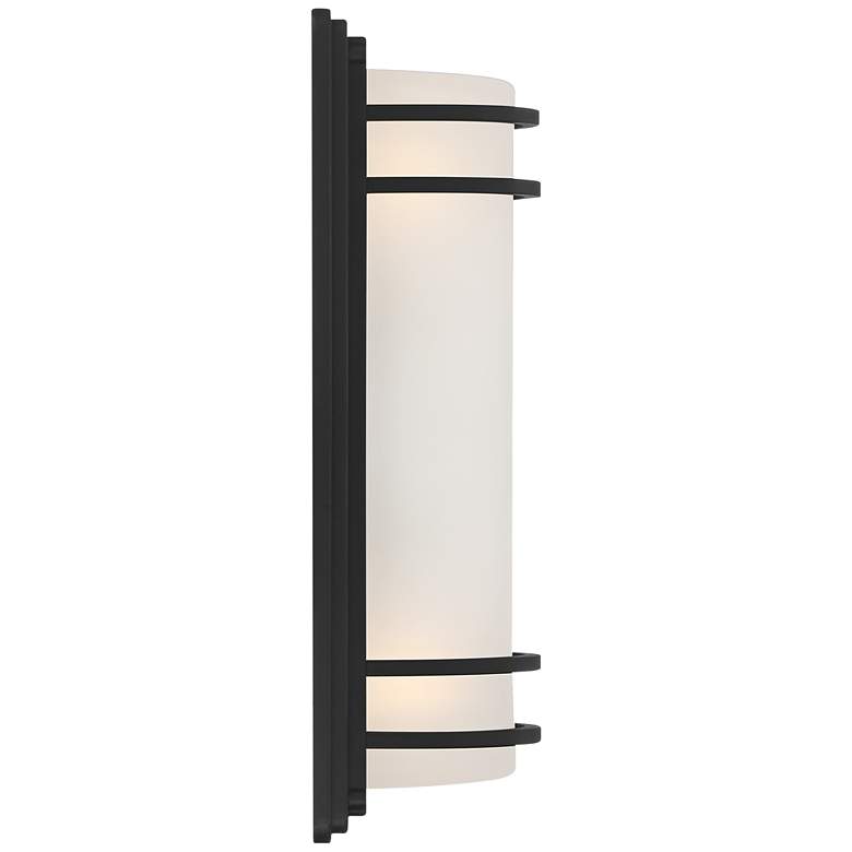 Image 6 John Timberland Habitat 16" Black and Frosted Glass Outdoor Wall Light more views