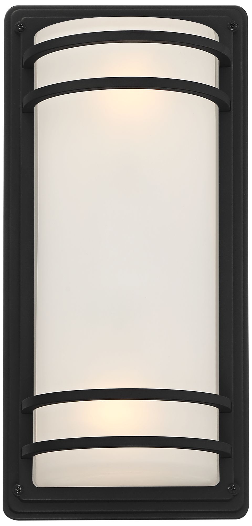 John Timberland Habitat 16" Black and Opal Glass Outdoor Wall Light