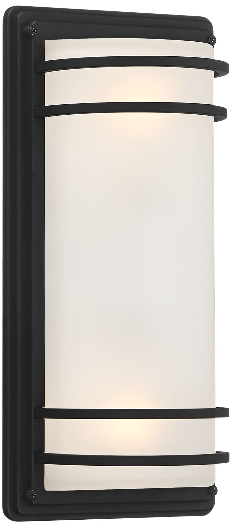 Image 4 John Timberland Habitat 16" Black and Opal Glass Outdoor Wall Light more views