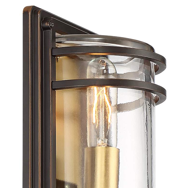 Image 3 John Timberland Habitat 16" Bronze and Brass Outdoor Wall Light more views