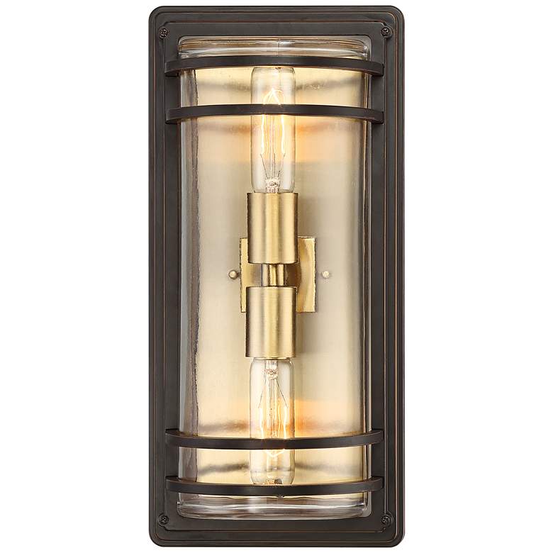 Image 4 John Timberland Habitat 16" Bronze and Brass Outdoor Wall Light more views