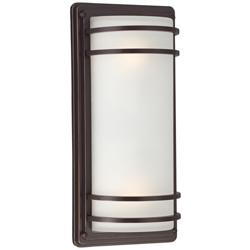 John Timberland Habitat 16" Bronze and Opal Glass Outdoor Wall Light