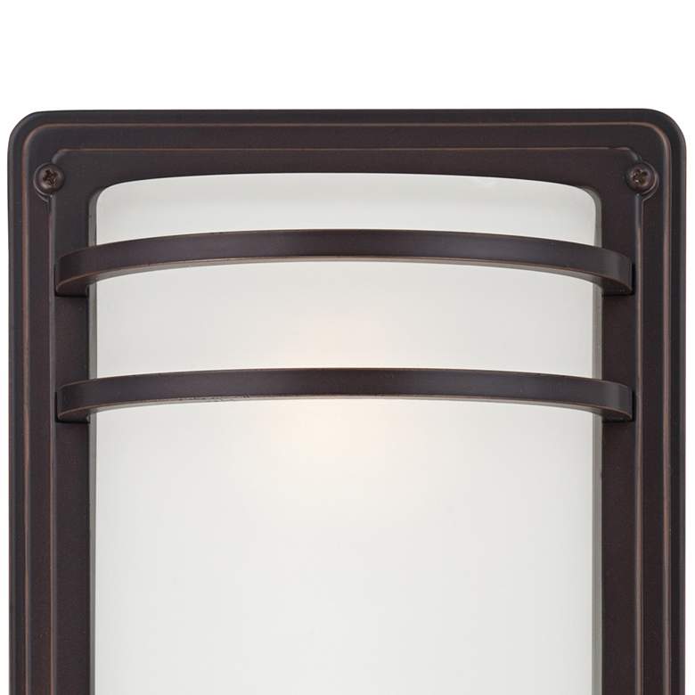 Image 3 John Timberland Habitat 16" Bronze and Opal Glass Outdoor Wall Light more views
