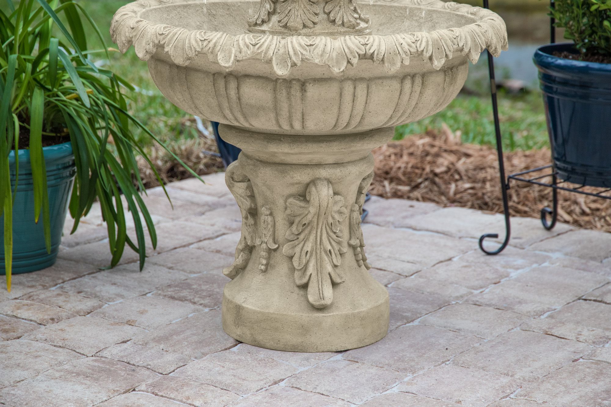 John Timberland Ibiza 46" 3-Tiered Sandstone Finish Fountain with LED