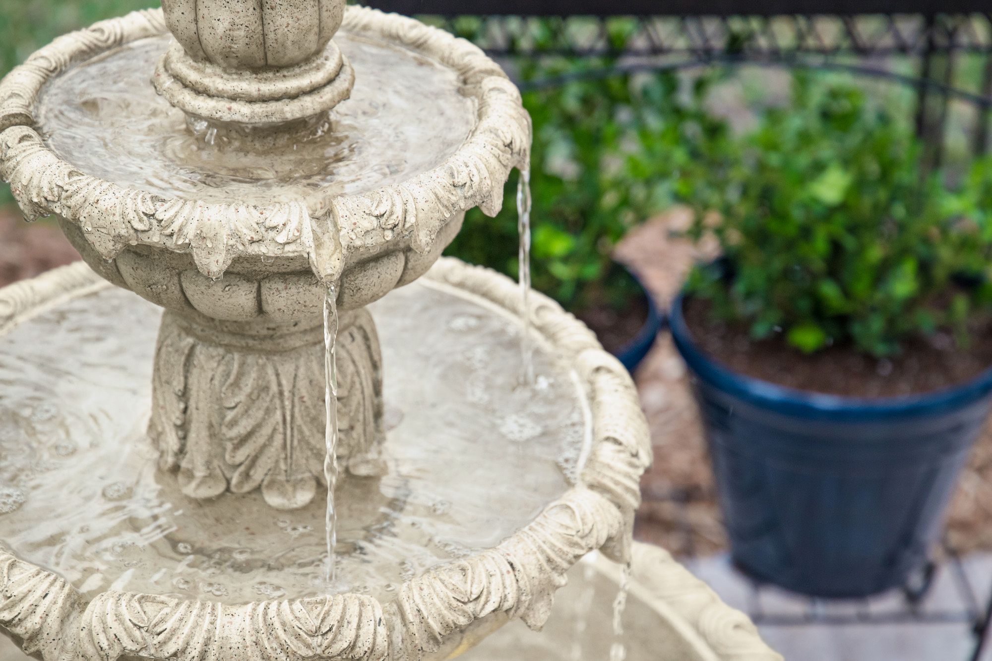 John Timberland Ibiza 46" 3-Tiered Sandstone Finish Fountain with LED