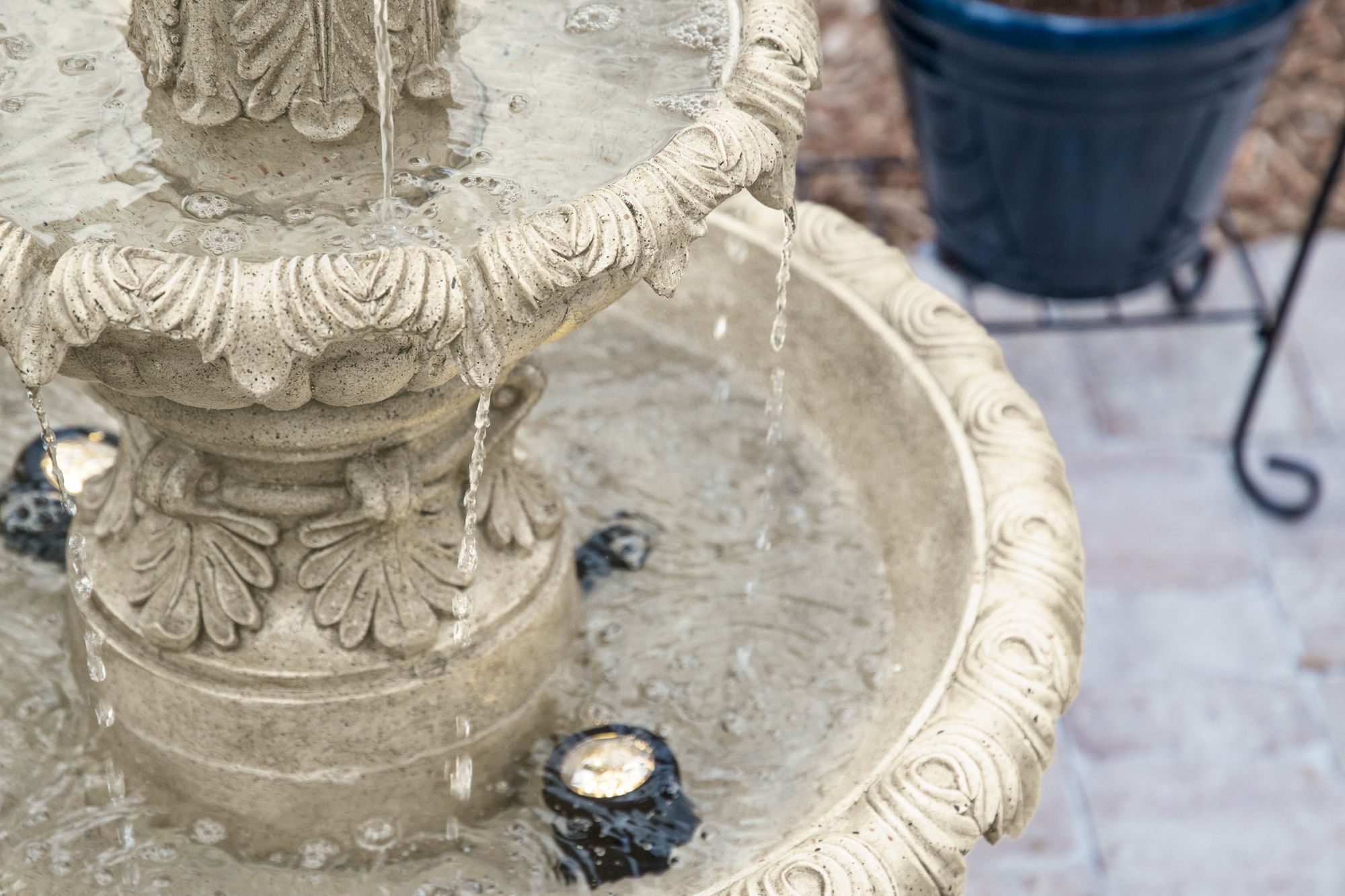 John Timberland Ibiza 46" 3-Tiered Sandstone Finish Fountain with LED