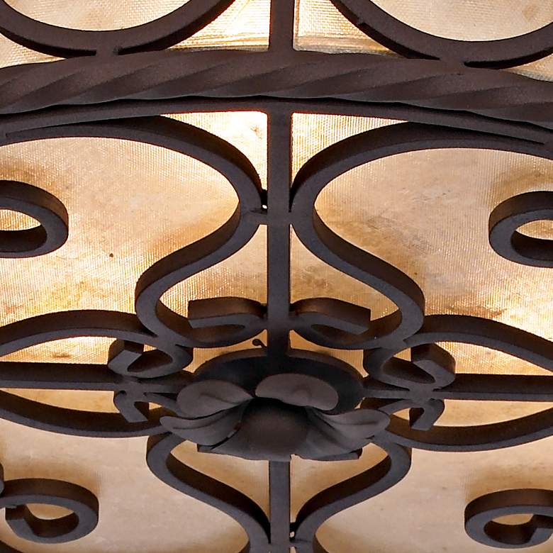 Image 3 John Timberland Iron Scroll 15" Natural Mica Ceiling Light Fixture more views
