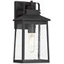 2_John Timberland Jubliee 13" Black and Seeded Glass Outdoor Wall Light
