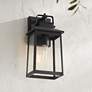 1_John Timberland Jubliee 13" Black and Seeded Glass Outdoor Wall Light