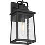 6_John Timberland Jubliee 13" Black and Seeded Glass Outdoor Wall Light more views