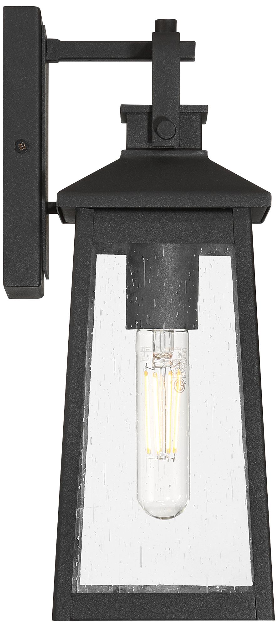 John Timberland Jubliee 13" Black and Seeded Glass Outdoor Wall Light